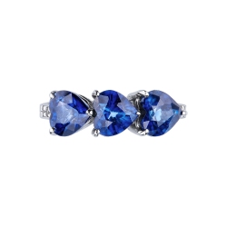 Bague en or blanc 18k avec saphir bleu 2