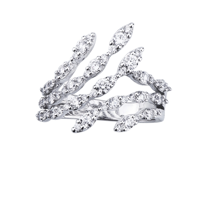 Bague toi et moi en or blanc 18k avec diamants Bague toi et moi en or blanc 18k avec diamants