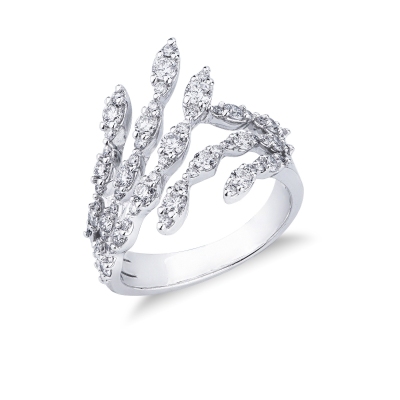 Bague toi et moi en or blanc 18k avec diamants