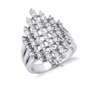 Bague design femme or blanc diamant