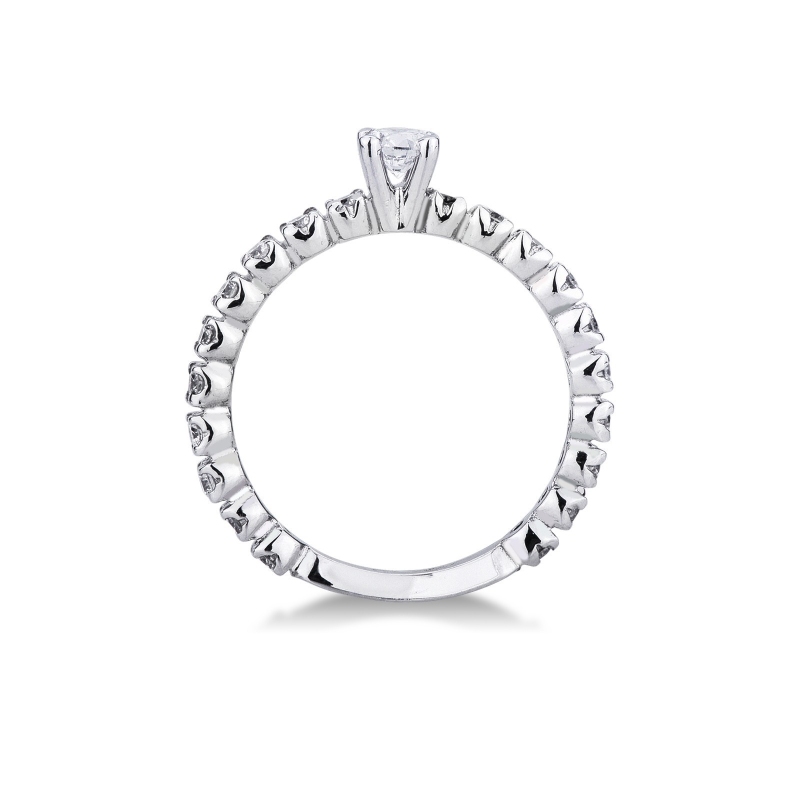 Alliance en or blanc avec diamants