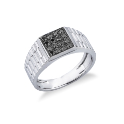 Bague pour homme en or blanc 18k