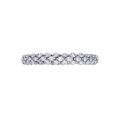 Bague triple rang en Or Blanc 18 carats avec diamants
