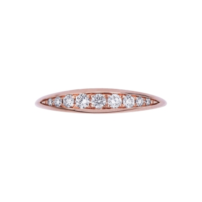 Bague en or rose 18k avec diamants en motif segmenté