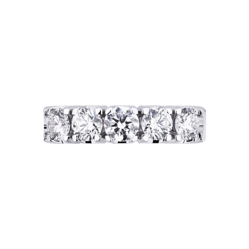 Bague demi alliance 5 diamants 1.25 ct en or 18 k Bague demi alliance 5 diamants 1.25 ct en or 18 k