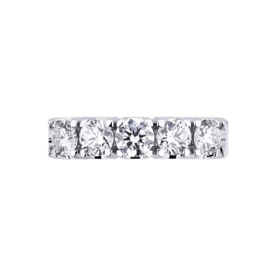 Bague demi alliance 5 diamants 1.25 ct en or 18 k