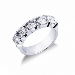 Bague fedina en or blanc 18k avec 5 diamants 1.90 ct
