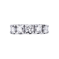 Bague 5 pierres en Or Blanc 18k ct 2,20 2