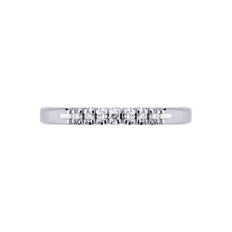 Bague demi-tour en or blanc 18k avec 7 diamants Bague demi-tour en or blanc 18k avec 7 diamants