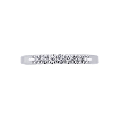 Demi alliance 7 diamants 0.15 ct en or blanc 18k 