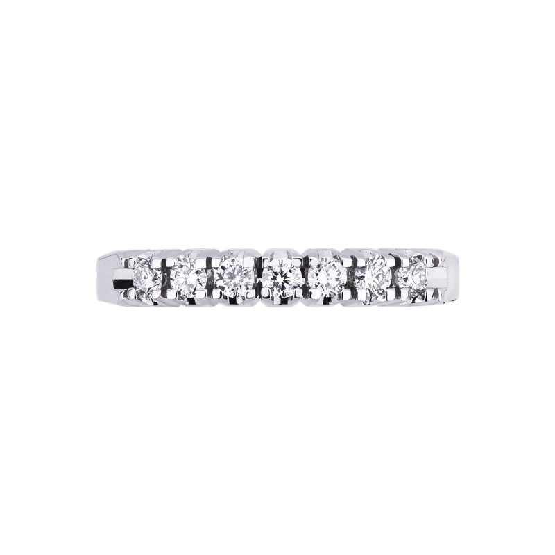 Bague demi-tour 7 diamants 0.25 ct en or blanc 18k Bague demi-tour 7 diamants 0.25 ct en or blanc 18k