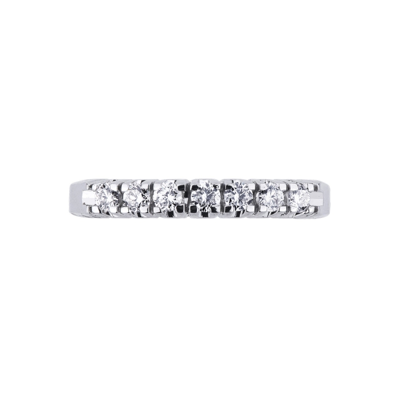 Demi-alliance or Blanc à 7 diamants 0.30 ct Demi-alliance or Blanc à 7 diamants 0.30 ct