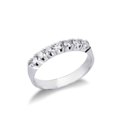 Bague en Or Blanc 18k avec 7 diamants taille brillant ct 0.45