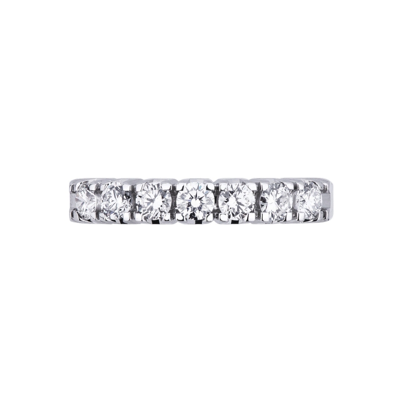 Demi alliance 7 diamants 0.60 ct en or blanc 18k Demi alliance 7 diamants 0.60 ct en or blanc 18k