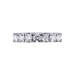 Bague demi tour 7 pierres en or blanc 18k avec diamants ct 1,00 2