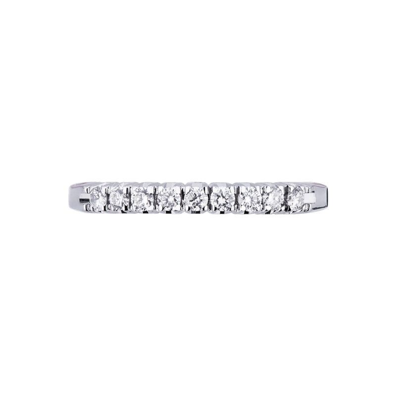 Demi-alliance 9 diamants ronds 0.20 ct en or blanc 18k 