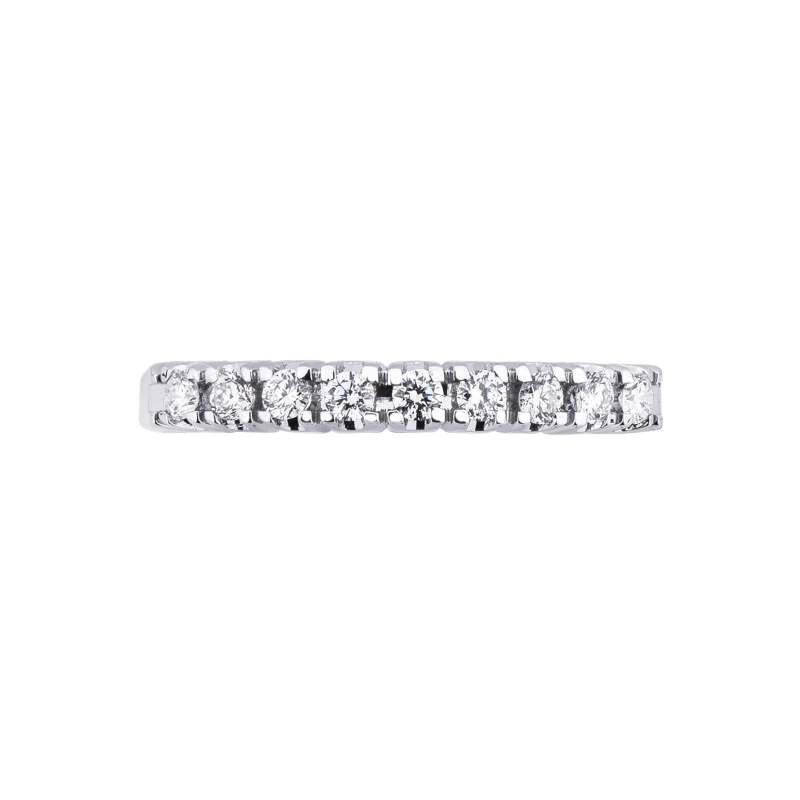 Demi-alliance 9 diamants ronds 0.25 ct en or blanc 18k 