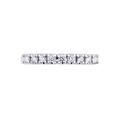 Demi-alliance 9 diamants ronds 0.25 ct en or blanc 18k 