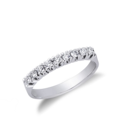 Bague à 9 diamants 0.30 ct et or blanc 18k