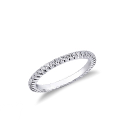Jonc d'éternité avec diamants en or blanc 18k