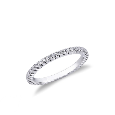 Jonc d'éternité avec diamants en or blanc 18k 