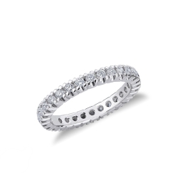 Anneau d' éternité en or blanc 18k et diamants