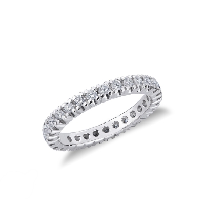 Anneau d' éternité en or blanc 18k et diamants 