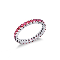 Bague d'éternité en rubis en or 18k