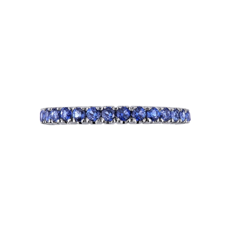 Bague d'éternité en saphirs bleu en or 18k Bague d'éternité en saphirs bleu en or 18k