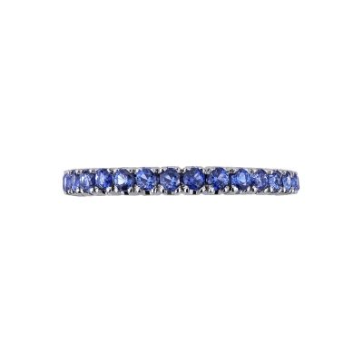 Bague d'éternité en saphirs bleu en or 18k