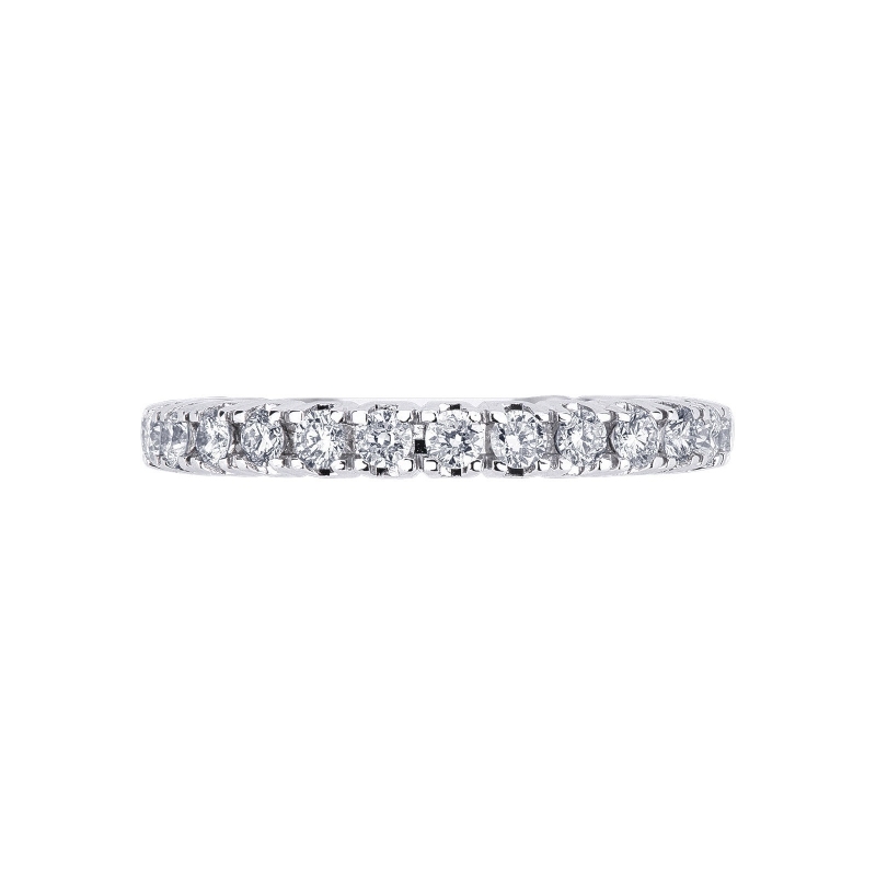 Bague modèle éternité en or blanc 18k entourée de diamants Bague modèle éternité en or blanc 18k entourée de diamants