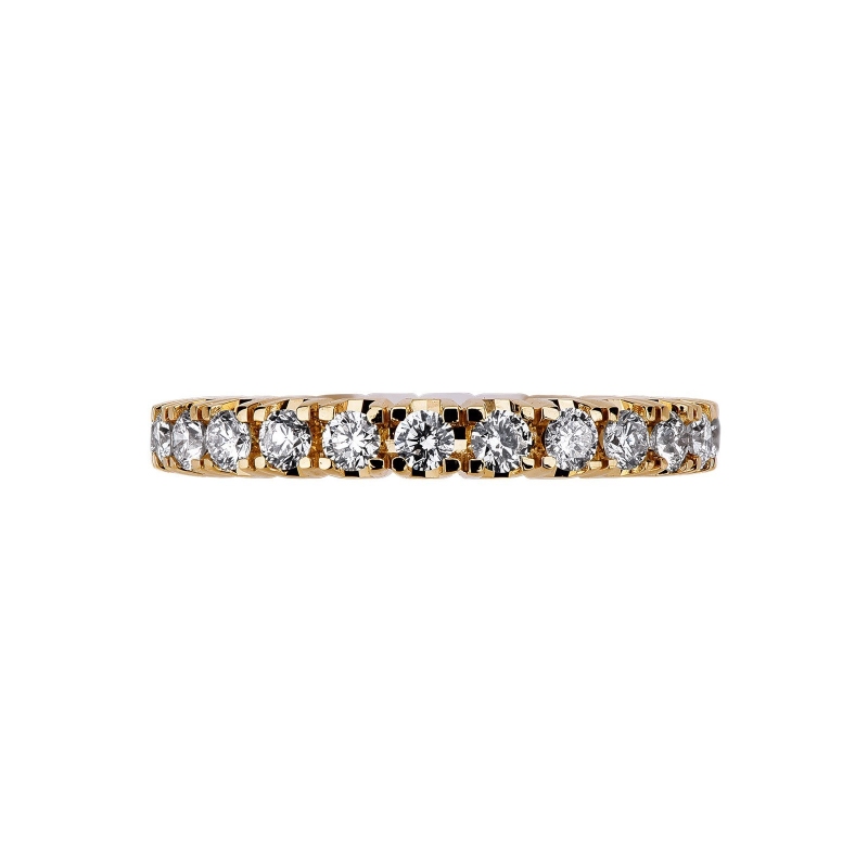 Bague Eternity en or jaune 18 carats avec diamants. Bague Eternity en or jaune 18 carats avec diamants.