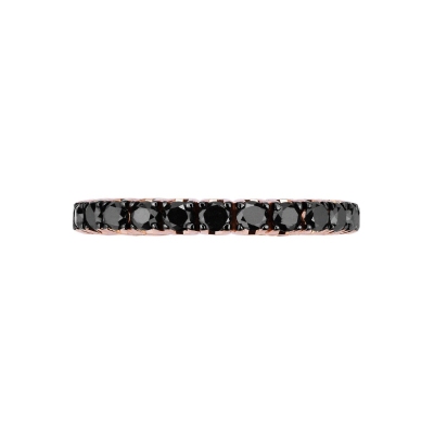Bague Eternity en or rose 18 carats avec diamants noirs