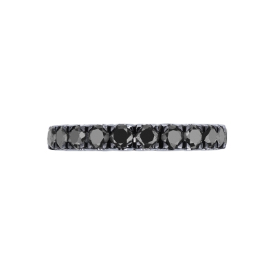 Bague Éternité en or blanc 750 avec diamants noirs