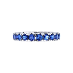 Bague Eternity or blanc 18k avec saphirs bleus 2