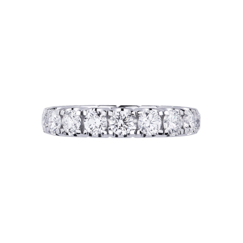 Bague d'éternité en or blanc 18k avec diamants Bague d'éternité en or blanc 18k avec diamants