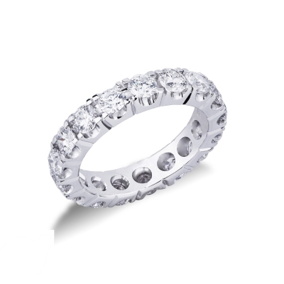 Bague d'éternité en or blanc 18k avec diamants