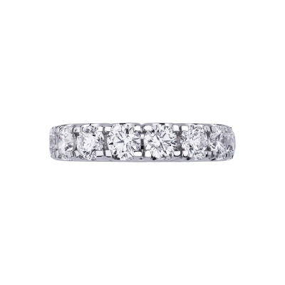 Bague Éternité Griffes en Or Blanc 18k avec Diamants