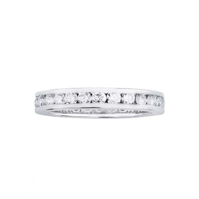 Anneau éternité diamants 0,05 ct or blanc 750 Anneau éternité diamants 0,05 ct or blanc 750