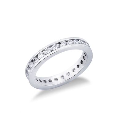 Anneau éternité diamants 0,05 ct or blanc 750