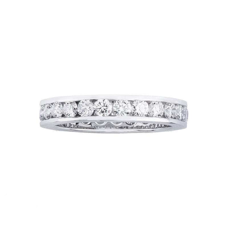 Bague Eternity rail en or blanc 18k avec diamants Bague Eternity rail en or blanc 18k avec diamants