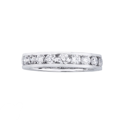 Bague Eternity femme en or blanc 18k avec diamants 