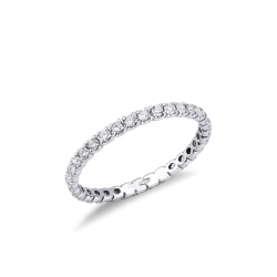 Alliance d'éternité en or blanc 18k et diamants