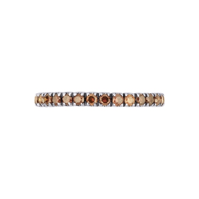 Bague Eternity en or blanc avec diamants cognac