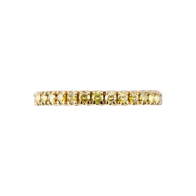 Bague d’éternité à griffes en Or Jaune 18k et diamants yellow