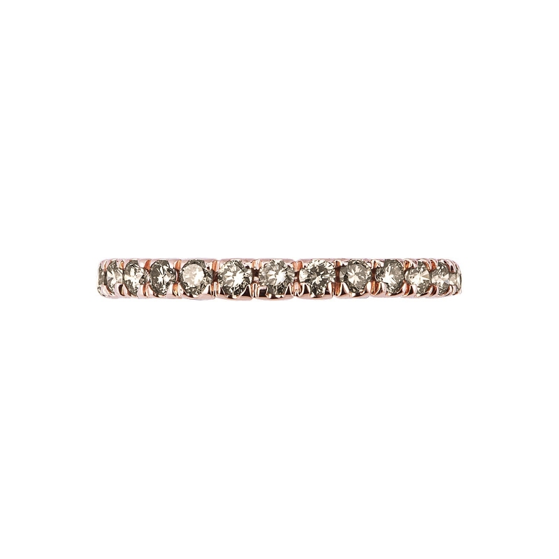 Bague Eternity griffes en or rose 18k avec diamants brown Bague Eternity griffes en or rose 18k avec diamants brown