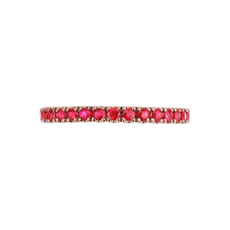 Bague eternity en Or Rose 18 carats sertie de rubis