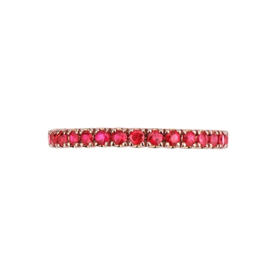 Bague eternity en Or Rose 18 carats sertie de rubis