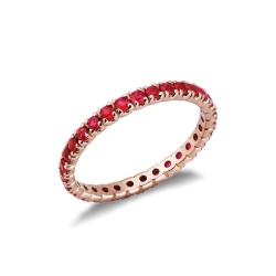 Bague eternity en Or Rose 18 carats sertie de rubis