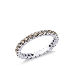 Bague eternity en or avec diamants brown
